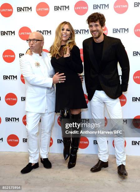 Judges Nicky Johnston, Abbey Clancy and Max Rogers attend 'Britains Next Top Model' photocall during the London Fashion Week Festival at The Store...