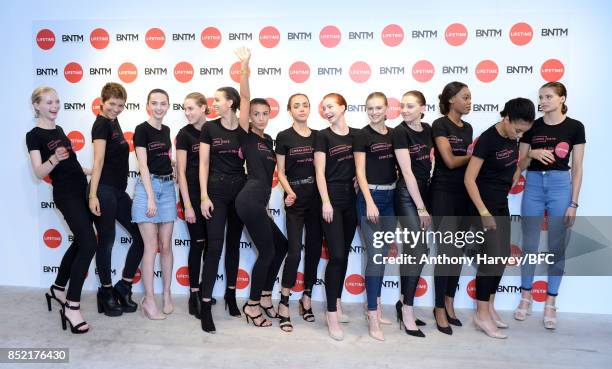Britains Next Top Model' photocall during the London Fashion Week Festival at The Store Studios on September 22, 2017 in London, England.
