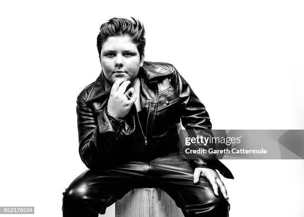Alfie Pearson from Hull poses during a portrait session at 'The Elvies' on September 22, 2017 in Porthcawl, Wales. 'The Elvies' is an annual...
