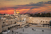 Jerusalem Wailing Wall sunset