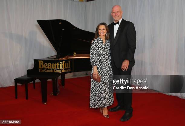 Lisa Wilkinson and Peter FitzSimons arrive ahead of premiere of Beautiful: The Carole King Musical at Lyric Theatre, Star City on September 23, 2017...