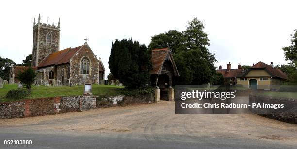 General view of St Peter and St Paul church in West Newton village, Norfolk, a neighbouring village to Anmer, and Anmer Hall, on the Royal...