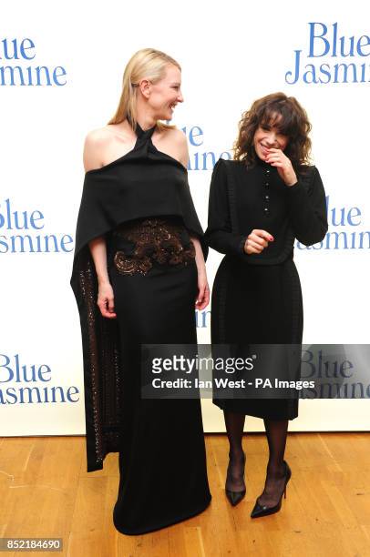 Cate Blanchett and Sally Hawkins arrive at the UK premiere of Woody Allen's Blue Jasmine, at the Odeon West End cinema in London