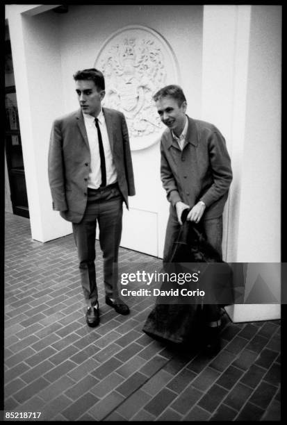 Photo of SPECIALS; Terry Hall & Jerry Dammers of The Specials after being cleared of inciting racial hatred at a concert. St Alban's Court 1980