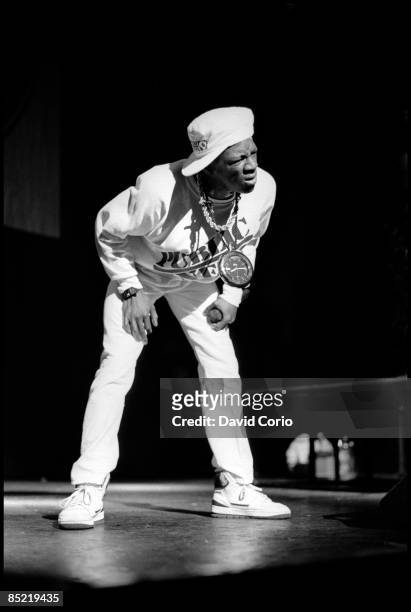 Photo of PUBLIC ENEMY, Flavour Flav of Public Enemy performing at Hammersmith Odeon 11 February 1987