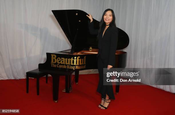 Dami Im arrives ahead of the premiere of Beautiful: The Carole King Musical at Lyric Theatre, Star City on September 23, 2017 in Sydney, Australia.