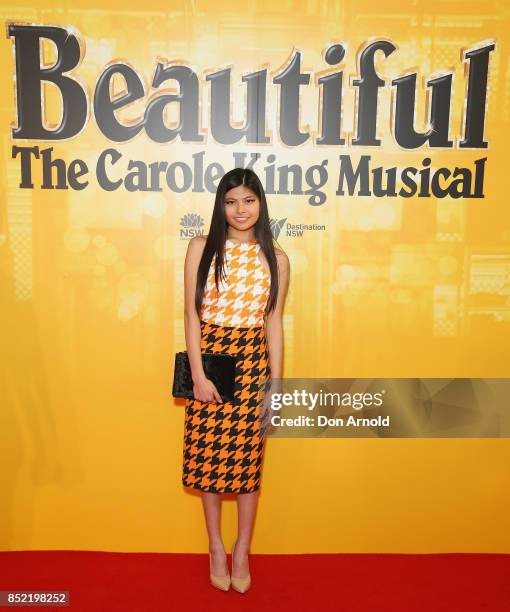 Marlisa Punzalan arrives ahead of premiere of Beautiful: The Carole King Musical at Lyric Theatre, Star City on September 23, 2017 in Sydney,...