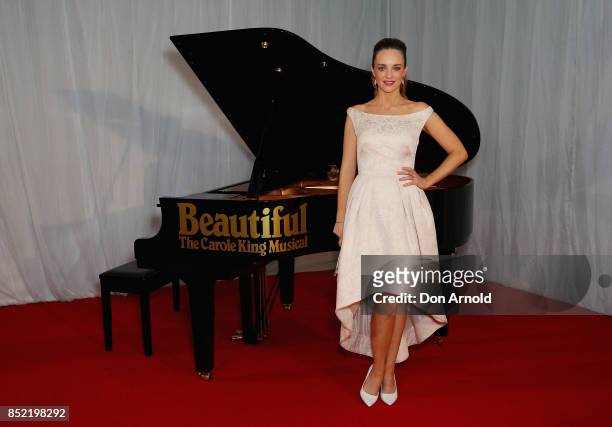 Penny McNamee arrives ahead of premiere of Beautiful: The Carole King Musical at Lyric Theatre, Star City on September 23, 2017 in Sydney, Australia.