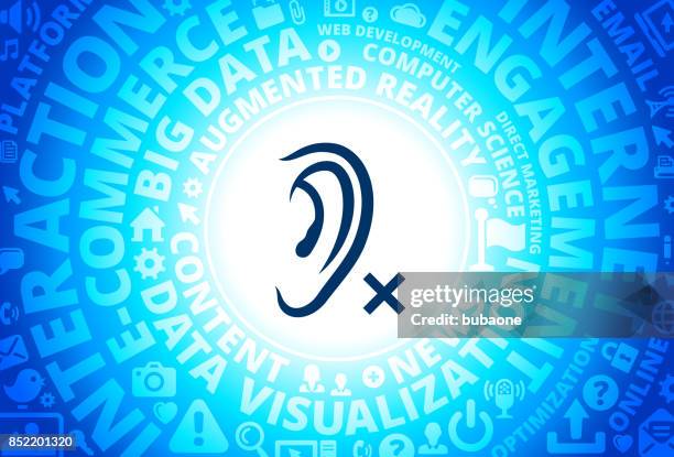 hearing lost icon on internet modern technology words background - man lost keys stock illustrations