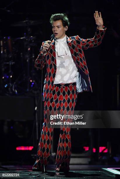 Harry Styles performs during the 2017 iHeartRadio Music Festival at T-Mobile Arena on September 22, 2017 in Las Vegas, Nevada.