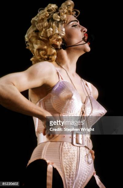 Photo of MADONNA, Madonna performing on stage - Blond Ambition Tour