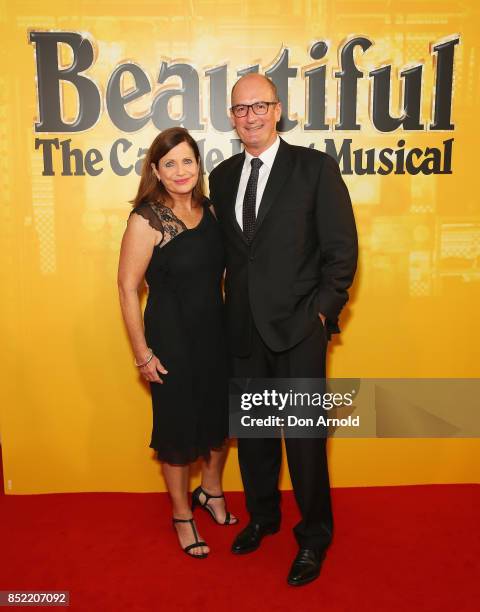 Libby Koch and David Koch arrive ahead of premiere of Beautiful: The Carole King Musical at Lyric Theatre, Star City on September 23, 2017 in Sydney,...