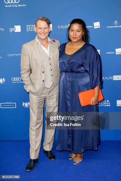 German actress Devid Striesow and his partner Inez Ganzenberger during the 6th German Actor Award Ceremony at Zoo Palast on September 22, 2017 in...
