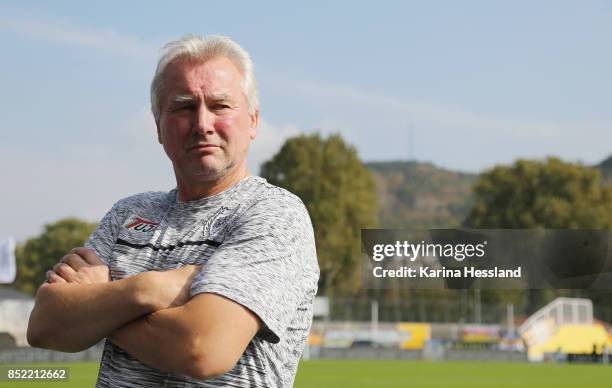 Headcoach Benno Moehlmann of Muenster during the 3.Liga match between FC Carl Zeiss Jena and SC Preussen Muenster at Ernst-Abbe Sportfeld on...