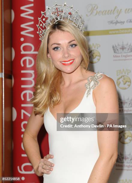 Former Miss England Georgia Horsley, who is set to marry Danny Jones of McFly, poses before modeling in the Cirque Demelza Fashion show in aid of...