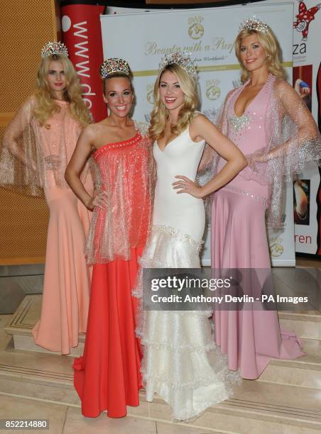 Former Miss England Georgia Horsley, who is set to marry Danny Jones of McFly poses with Sally Kettle , Kat Hodge and Laura Coleman , before modeling...