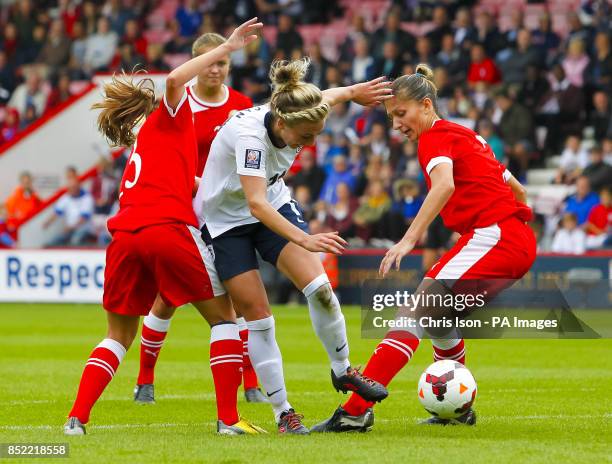 England's Toni Duggan in action during the FIFA Womens World Cup 2015 Group 6 Qualifier at the Goldsands Stadium, Bournemouth.