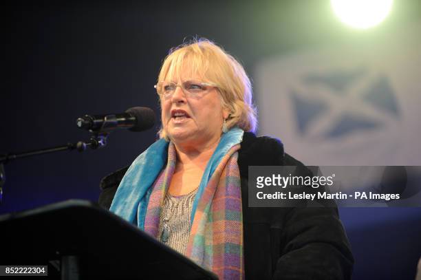 Margo MacDonald making a speech during a march and rally in Edinburgh, calling for a Yes vote in next year's independence referendum. PRESS...