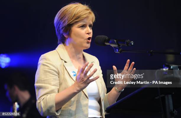 Deputy First Minister Nicola Sturgeon making a speech during a march and rally in Edinburgh, calling for a Yes vote in next year's independence...