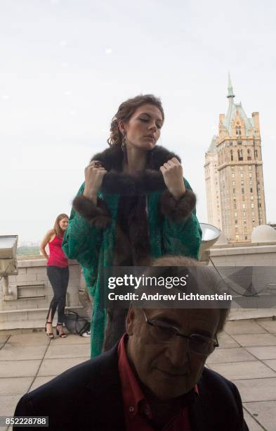 Fashion designer Helen Yarmak hosts a presentation of her fur collection during New York Fashion Week on September 12, 2017 on the roof of the Crown...