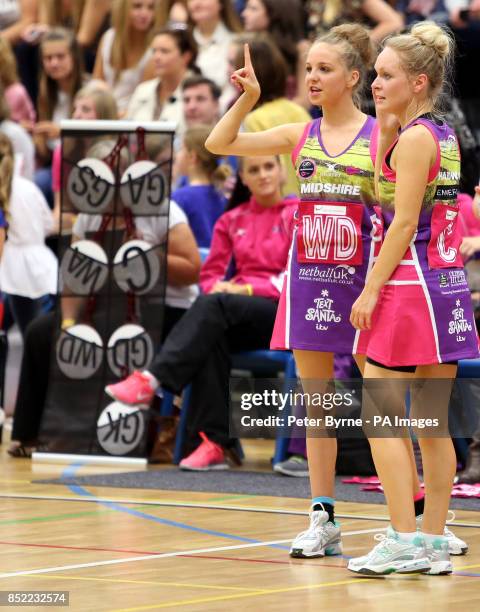 Eden Taylor-Draper from Emmerdale during a charity netball match between Coronation Street and Emmerdale at the Manchester Thunderdome in Manchester.
