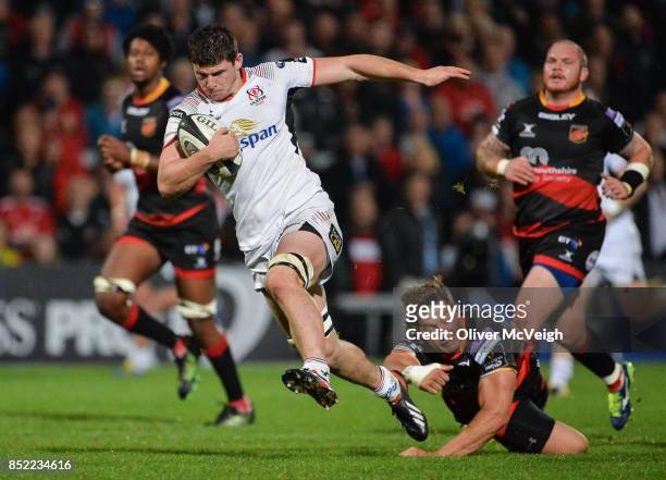 Antrim , United Kingdom - 22 September 2017; Nick Timoney of Ulster in action during the Guinness PRO14 Round 4 match between Ulster and Dragons at...