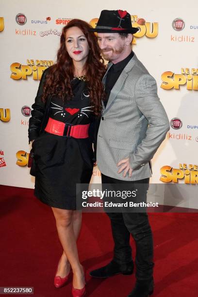 Singer of Musical Group Dionysos, Mathias Malzieu attends the 'Le Petit Spirou' Paris Premiere at Le Grand Rex on September 10, 2017 in Paris, France.