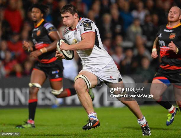 Antrim , United Kingdom - 22 September 2017; Nick Timoney of Ulster in action during the Guinness PRO14 Round 4 match between Ulster and Dragons at...