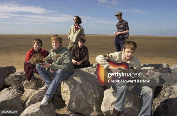 Photo of CORAL; 'THE CORAL' in their home town of HOYLAKE on the WIRRAL., l-r BILL RYDER-JONES, IAN SKELLY, PAUL DUFFY, LEE SOUTHALL, NICK POWER and...