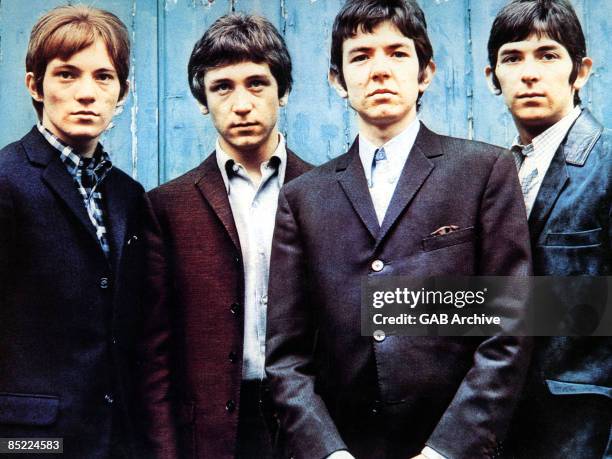 Photo of SMALL FACES; L-R: Steve Marriott, Kenney Jones, Ronnie Lane, Ian McLagan - posed, group shot, c.1965