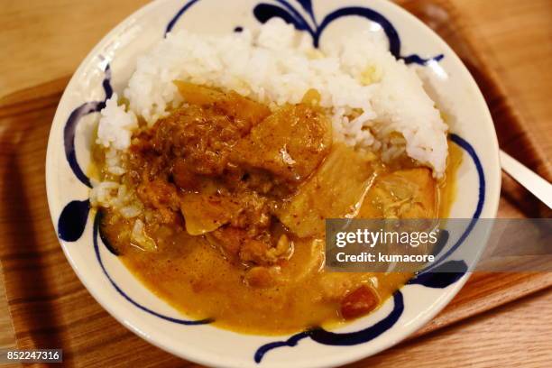 curry and rice,close up - japanese curry stock pictures, royalty-free photos & images