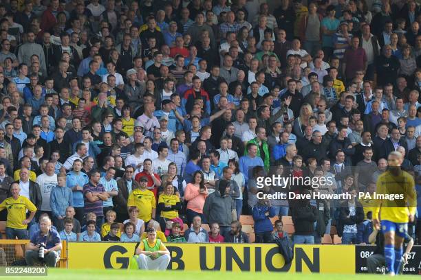 General view of Coventry City fans in the stands