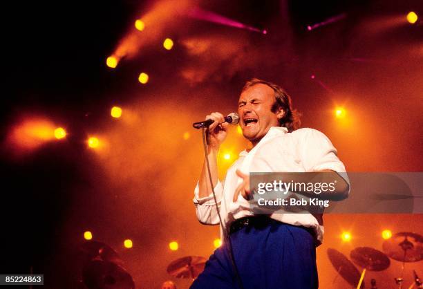 Circa 1985: Photo of Phil COLLINS performing live on stage in Sydney, Australia circa 1985.