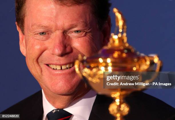 American Ryder Cup Captain Tom Watson during a press conference at The Gleneagles Hotel. Gleneagles.