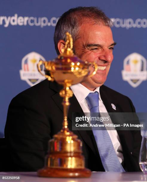 European Ryder Cup Captain Paul McGinley during a press conference at The Gleneagles Hotel. Gleneagles.