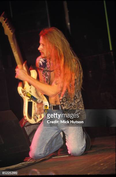 Circa 1993: Guitarist Jerry Cantrell from rock group Alice In Chains performs live on stage circa 1993.