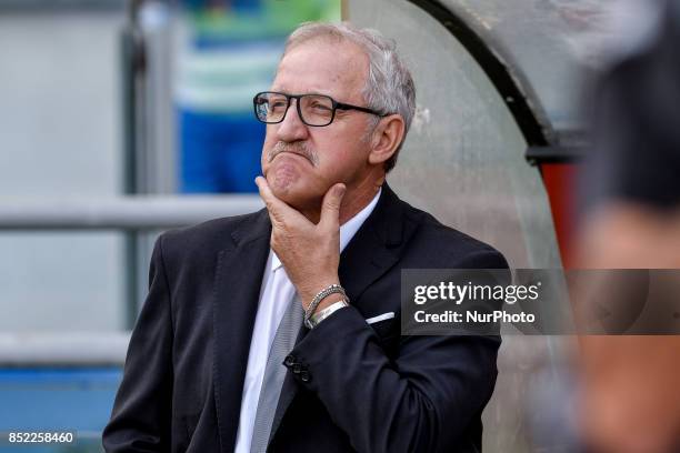 Luigi Delneri manager of Udinese during the Serie A match between Roma and Udinese at Olympic Stadium, Roma, Italy on 23 September 2017.