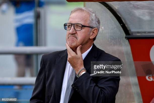 Luigi Delneri manager of Udinese during the Serie A match between Roma and Udinese at Olympic Stadium, Roma, Italy on 23 September 2017.