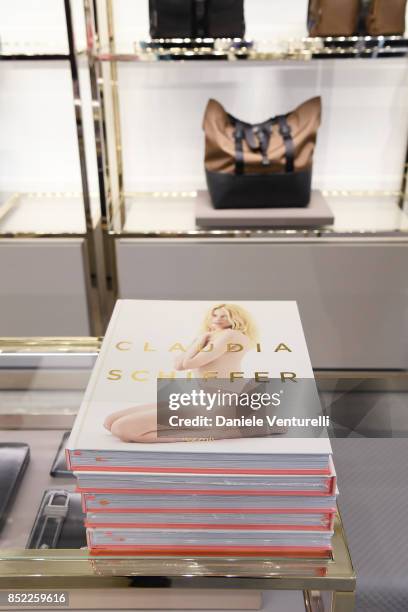 General view of the Claudia Schiffer Book Launch at Versace Boutique during Milan Fashion Week Spring/Summer 2018 on September 23, 2017 in Milan,...