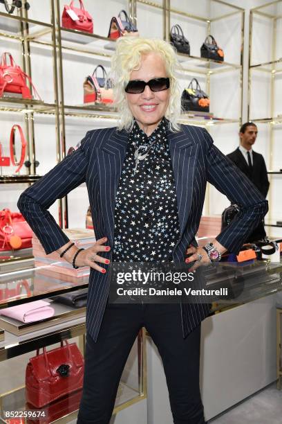 Ellen von Unwerth attends Claudia Schiffer book launch cocktail at Versace Boutique during Milan Fashion Week Spring/Summer 2018 on September 23,...