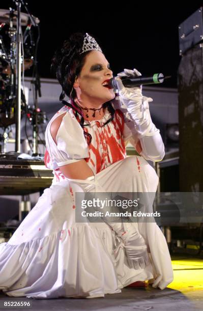 Photo of PINK; PINK performs a free Halloween concert on Santa Monica Boulevard in West Hollywood, CA., 31-Oct-02