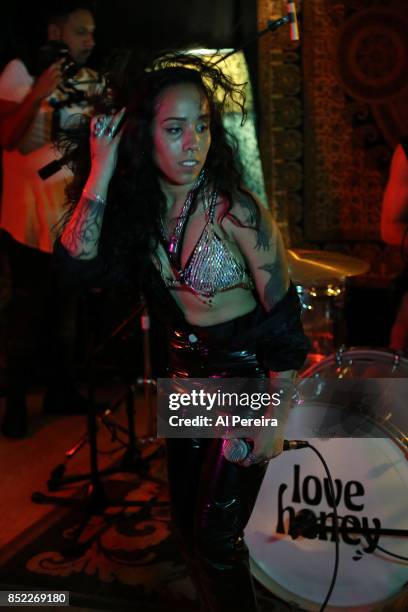 Vocalist Alysia Quinones and The band LoveHoney record their forthcoming EP "Feelin' No Way in Site B at Backroom Studios on September 22, 2017 in...