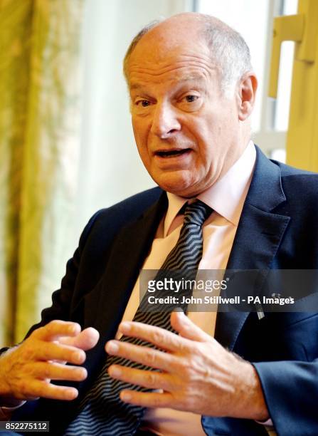 The President of the Supreme Court of the United Kingdom Judge David Neuberger, at a press conference with fellow Judge Lady Brenda Hale and members...