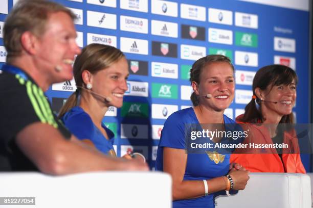 Lisa Hahner attends a kids press conference at Hotel InterContinental Berlin ahead of the BMW Berlin Marathon 2017 on September 23, 2017 in Berlin,...