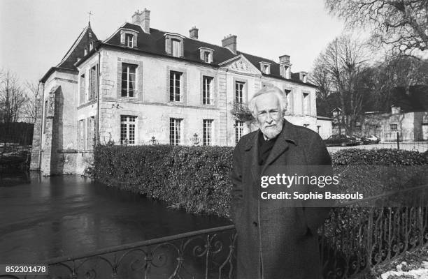 Jacques de Bourbon Busset stands outside a stately home in Ballancourt-sur-Essonne, France. A politician, novelist, and essayist, Bourbon Busset was...