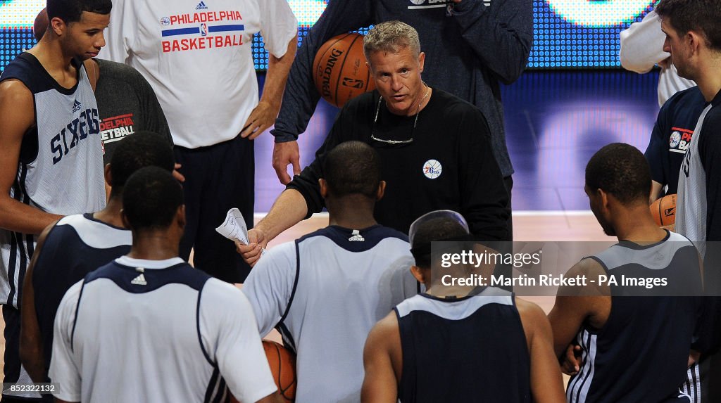 Basketball - NBA Global Games Manchester 2013 - Oklahoma City Thunder v Philadelphia 76ers - Philadelphia 76ers Practice Session - Phones4 u Arena