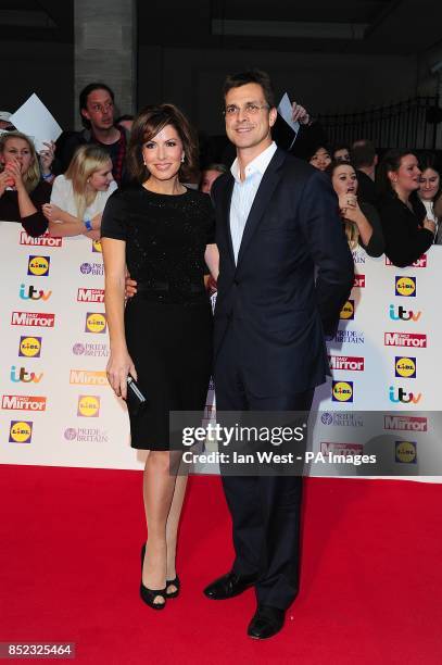 Natasha Kaplinsky and husband Justin Bower arriving at the 2013 Pride of Britain awards at Grosvenor House, London.