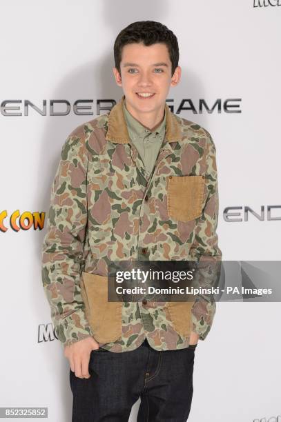 Asa Butterfield attends a photocall for the film 'Ender's Game', at the Odeon cinema, Leicester Square, London.