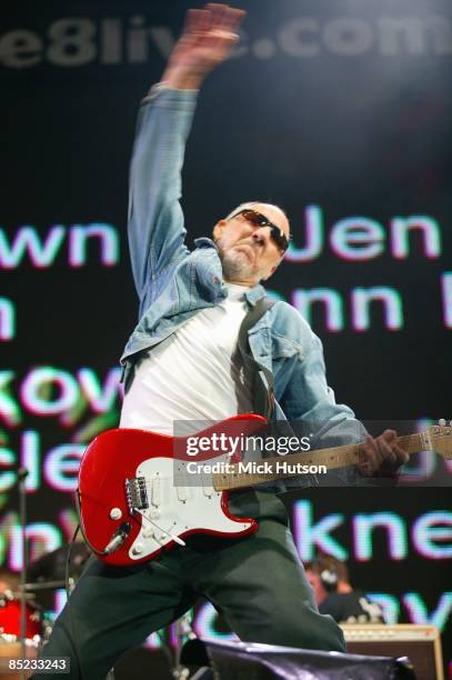 Photo of LIVE 8 and Pete TOWNSHEND and The Who, Pete Townshend - performing live onstage at Live 8, doing 'windmill' arm