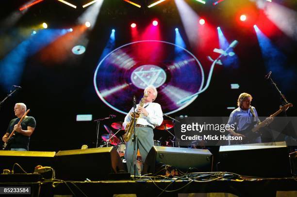 Photo of LIVE 8 and Dick PARRY and PINK FLOYD, Dave Gilmour , Dick Parry, Roger Waters - performing live onstage at Live 8